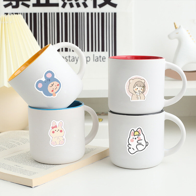 Set Alat Tulis Stiker Glitter Laptop Koper Telepon Makanan Halus Lucu DIY Gadis Muda In Dekorasi Anime Stiker Beruang Lucu 100 Buah