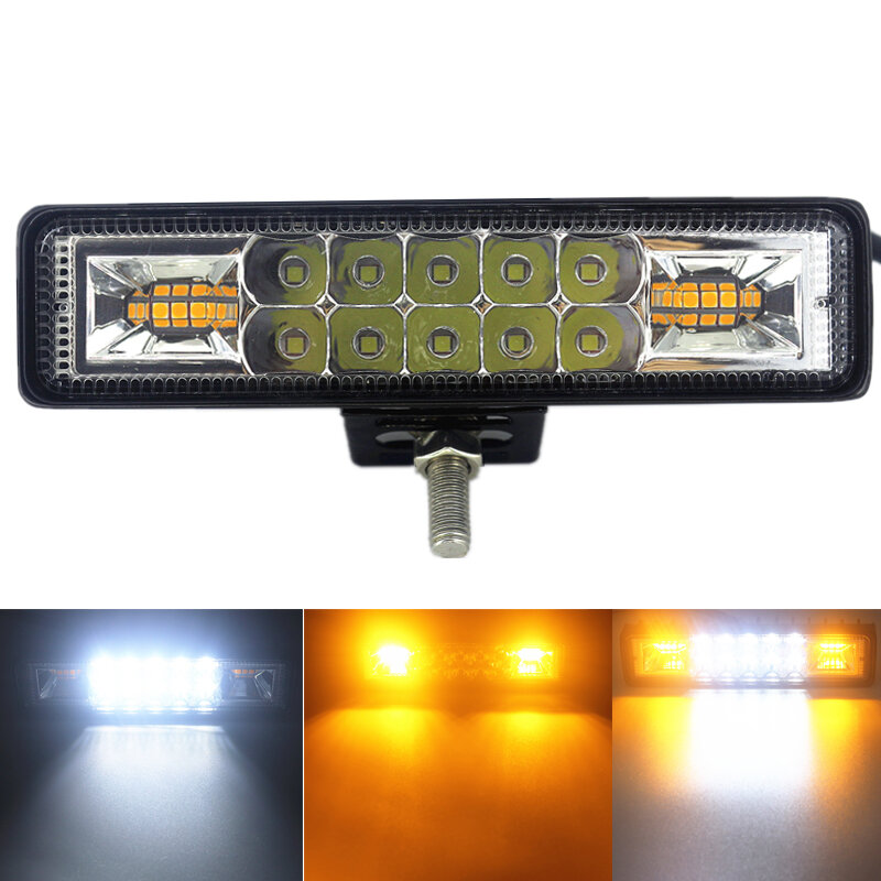 48W Strobe Flash Led Light Bar Wit Amber Blauw Rood Voor Offroad 4X4 Atv Suv Motorfiets Truck trailer Auto Accessoires 12V