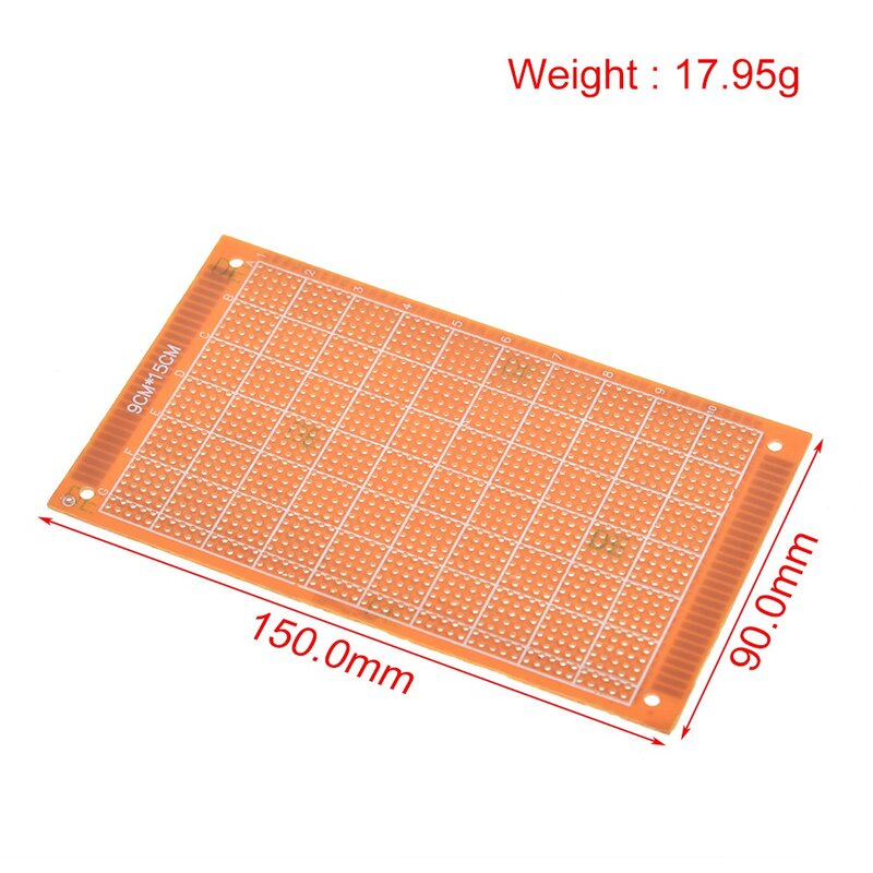 TZT-placa de cobre de baquelita Experimental, placa de circuito amarillo, 5 piezas, 9x15, 9x15cm
