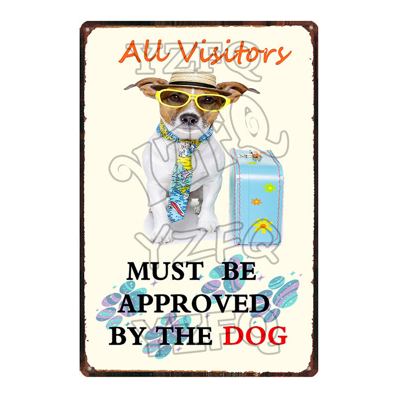 Funny Posters Decorated By Dogs Plaque Metal Tin Sign Vintage Wall Bar Home Decor Art Pet Shop Retro Craft 30X20CM DU-5623A