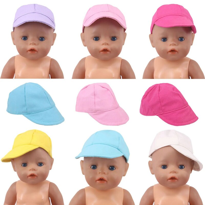 Puppe Kleidung Baseball Kappe Puppe Hut Puppe Zubehör Für 18 Zoll Amerikanischen von mädchen der Puppe & 43Cm Geboren baby Artikel, unsere Generation Spielzeug