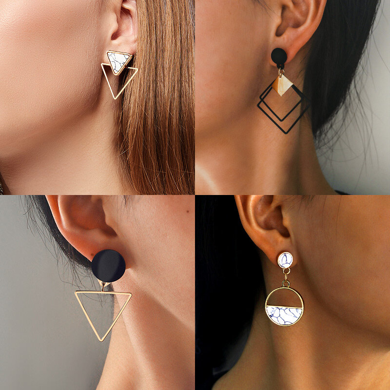 X & P Neue Mode Runde Baumeln Koreanische Ohrringe Für Frauen Geometrische Runde Herz Gold Ohrring Hochzeit 2021 kolczyki schmuck