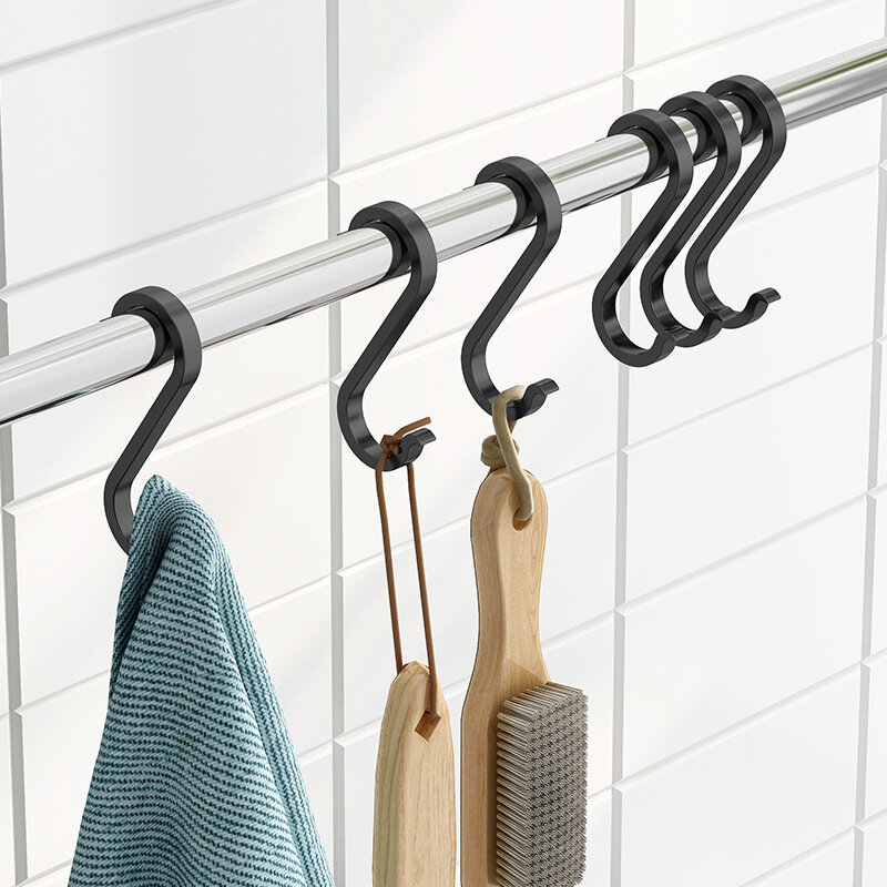 1 pçs s forma espaço de alumínio duplo ganchos multiuso toalha casaco gancho sala decorar 3 cores acessórios cozinha do banheiro