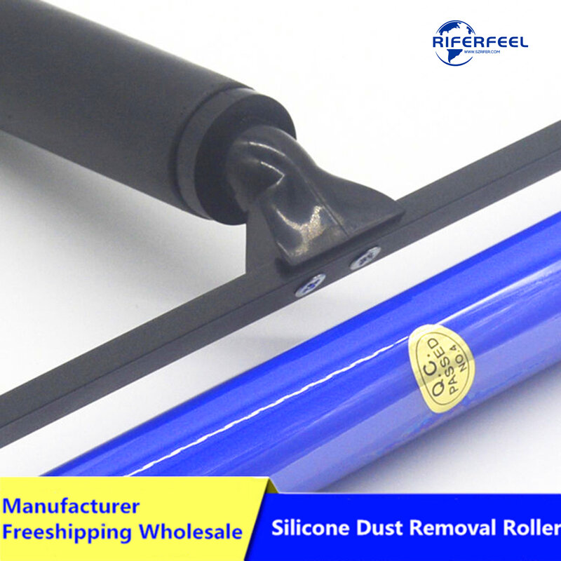 Riferfeel เจ็ดขนาด Anti-Static กำจัดขน Sticky Roller ลูกกลิ้งซิลิโคนแปรงทำความสะอาดมือเครื่องมือ,ซิลิโคนสีฟ้า Roller