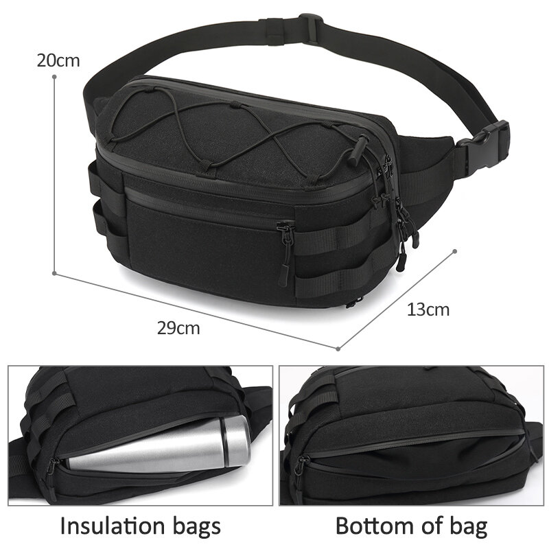 OZUKO-야외 스포츠 방수 허리 가방 남성용, 고품질 패니 팩, 패션 체스트 팩