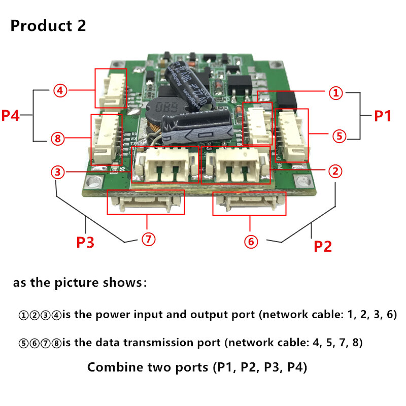 Понижающая плата коммутатора модуля POE 1/802 AF/AT, 30 Вт, для ip-камер, nvr, ip-телефонов, 3/4100 Мбит/с, коммутатор PD, разделение, понижающий 12 В