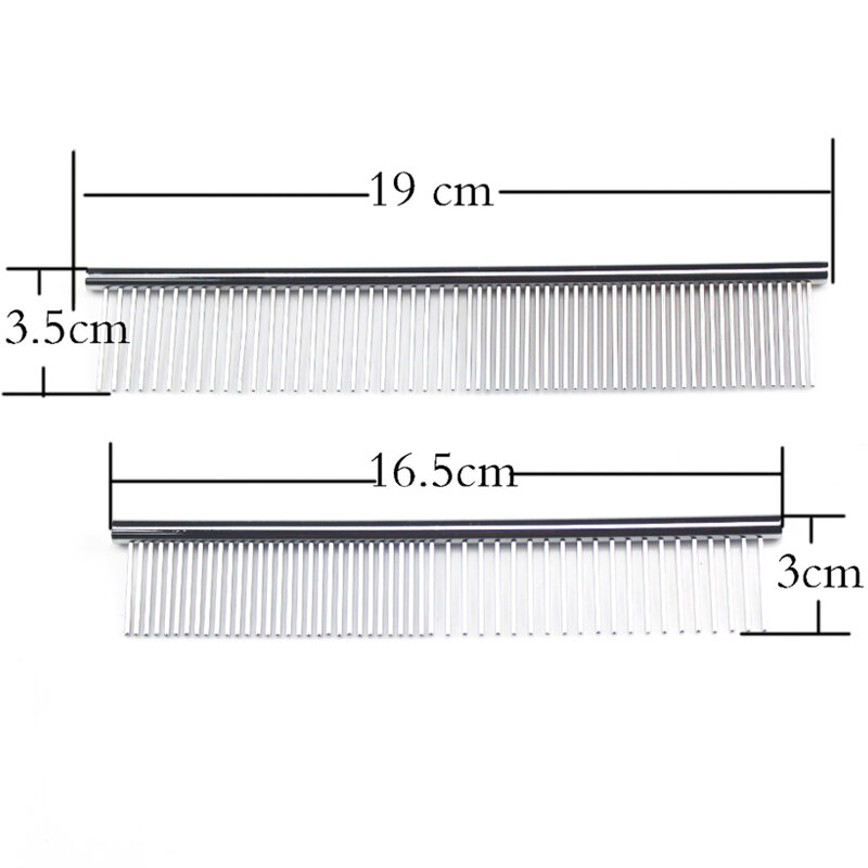 New Dog Comb Long Thick Hair Fur Removal Brush 16/19cm Stainless Steel Lightweight Pets Dog Cat Grooming Combs for Shaggy Dogs