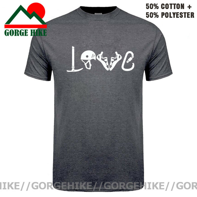 Gorgehike amor equipamento de escalada t camisa masculina algodão puro engraçado escalada montanha camiseta homem alpinista presente camisa