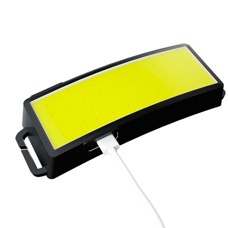 LED Headlamp 500 Lumen Rechargeable Headlamp COB LED Flood Light Headlight 3 Modes Adjustable Waterproof Lightweight Work Light