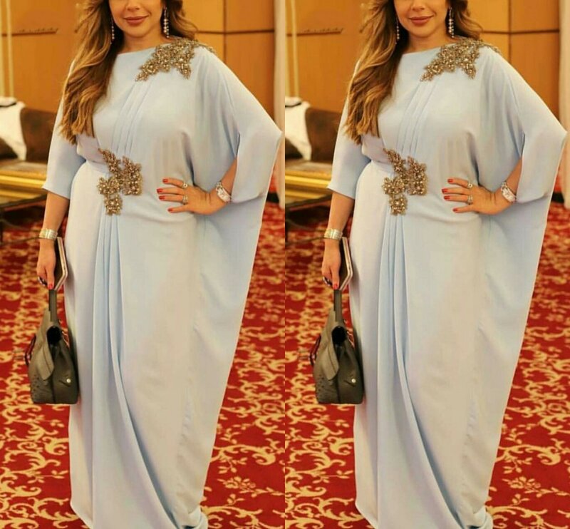 Robes longues pour mère De la mariée, Vintage, pour mariage, avec bonnet drapé, embellissement doré, arabie saoudite, 2021