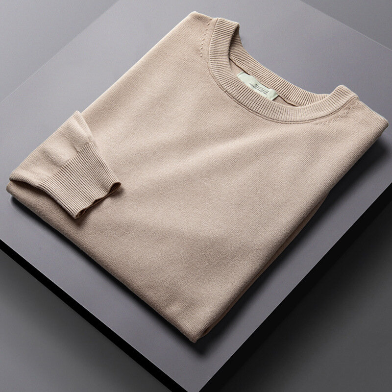 MRMT 2024 nowy męski sweter z okrągłym wycięciem na szyi cienki odcinek Casual Slim Base długi sweter z rękawem
