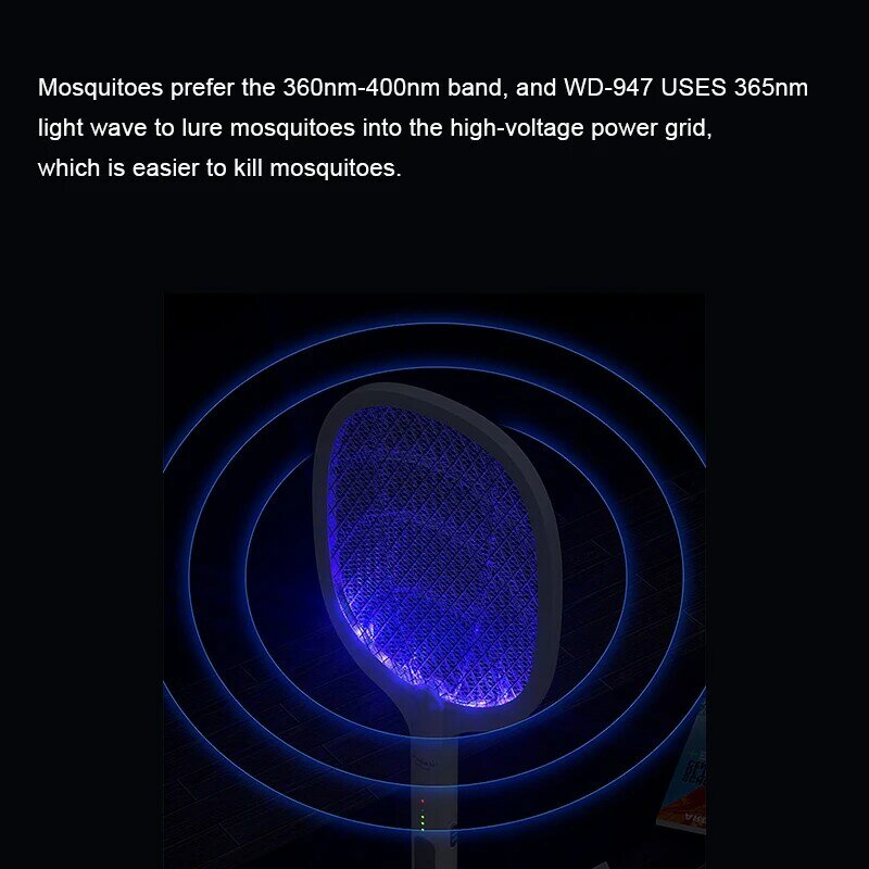 3000V Electric Mosquito Killer With UV Lamp USB 1200mAh Rechargeable Bug Zapper Summer Fly Swatter Trap Home Bug Insect Racket