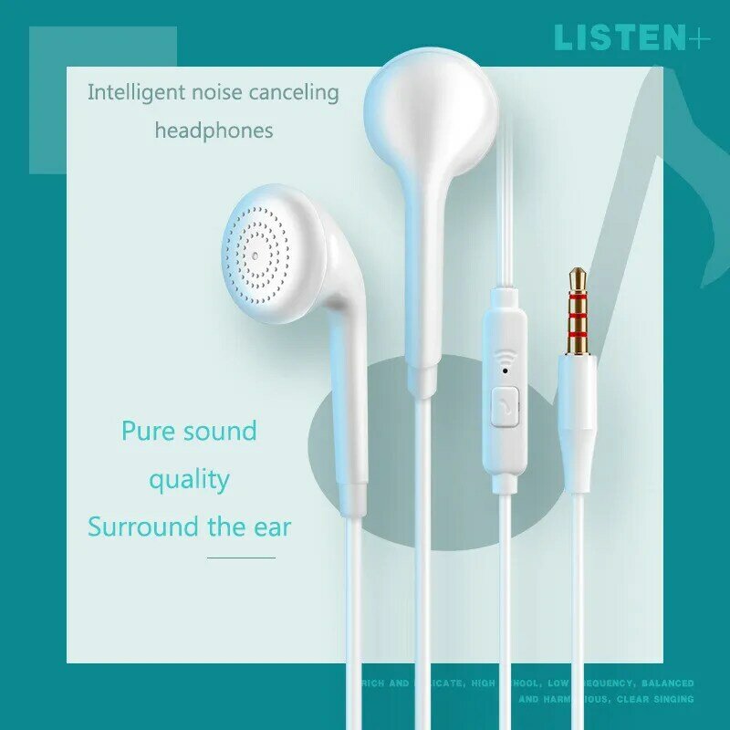 3.5mm Wired Earphone For Phone iPhone Xiaomi Samsung Huawei Headset In-Ear Earphone With Mic In Ear Earbuds Earpiece free gift