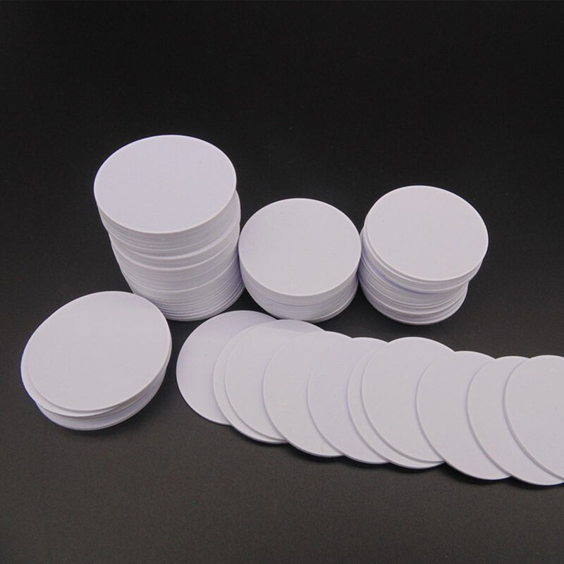 (50PCS/LOT) Tk4100 (EM4100) Read-only RFID Smart ID 125khz Tags Waterproof 25mmx1mm PVS Coin Cards In Access Control
