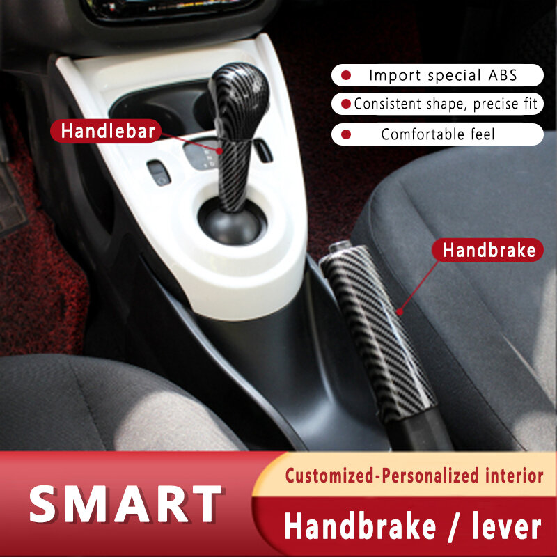 Copertura protettiva della testa del cambio del guscio decorativo del freno a mano automatico per Smart 453 Fortwo Forfour accessori per adesivi per Auto interni