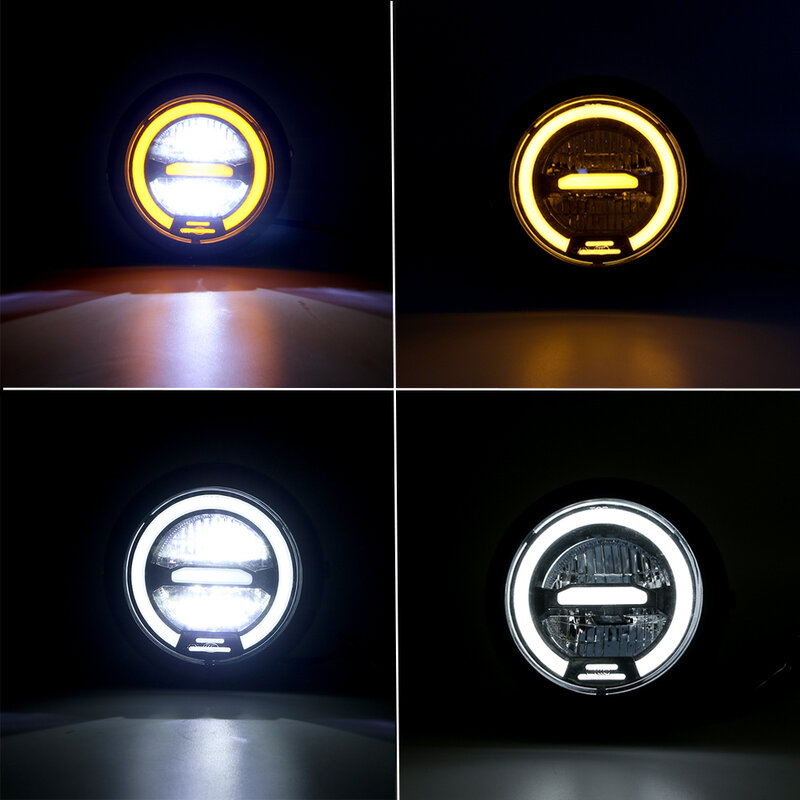 Lampe frontale LED universelle pour moto, lampe de sauna, lumière de distance, remise en état de la moto, 6.5 pouces
