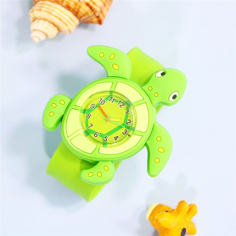 3d dos desenhos animados mar animal polvo tartaruga relógio das crianças menino silicone cinta pat relógio menina criança pulseira relógio de quartzo crianças