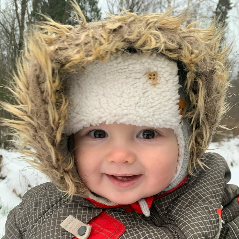 겨울용 귀 보호 코튼 니트 자카드 모자, 어린이 남아 및 여아용 모자, 동물 무늬 따뜻하고 두꺼운 아기 모자