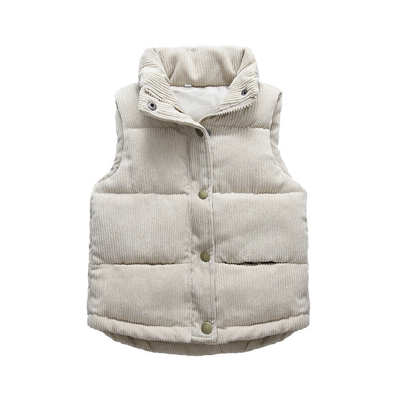 아동용 코듀로이 보온 조끼, 두꺼운 조끼, 아동용 겉옷, 십대 면 재킷, 2-10 세, 남아 및 여아, 겨울