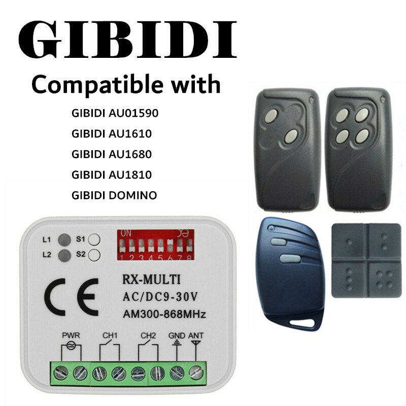 Gibidi AU01590, AU1680, AU1600, AU1610, Domino Compatibel Afstandsbediening Ontvanger