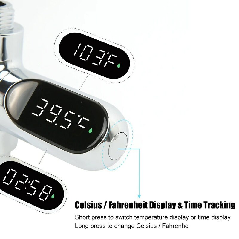 Hoomin-デジタル蛇口温度計,電気温度計,カスケード,LED家庭用