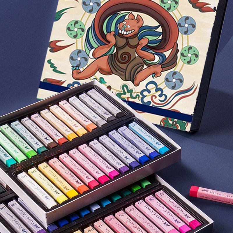 FABER CASTELL 3208&3209 Soft Toner Stick/Pastel/Chalk/Crayon/Pen 12/24/36/48/72 Colors Drawing Color Solid Powder Pigment Chalk