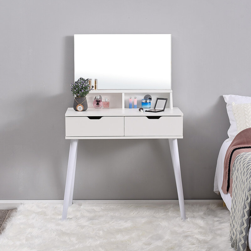 Panana Modern Fashion Dressers Dressing Girls Bedroom Vanity Makeup Mirror Table Furniture White Fast delivery