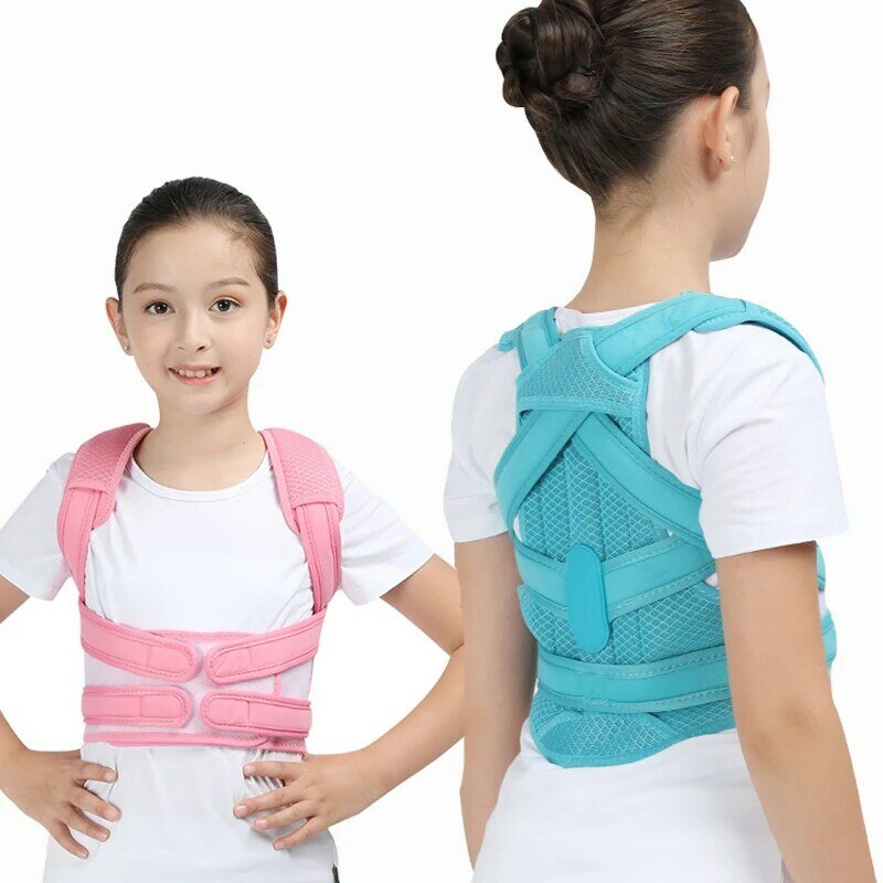 Corretor de postura ajustável para costas, cinta para apoio do ombro, cintura, cinta para correção de postura das costas, para adultos e crianças, para meninos e meninas