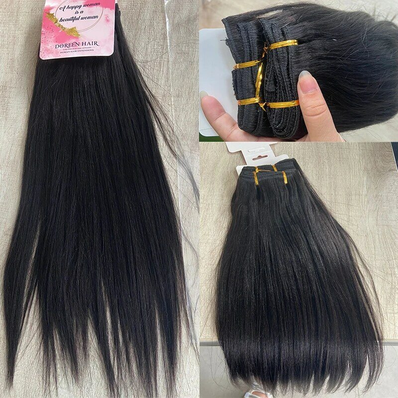 Doreen hair-clipe para extensão de cabelo yaki, feita em máquina de 200g, cabelo natural remy, leve