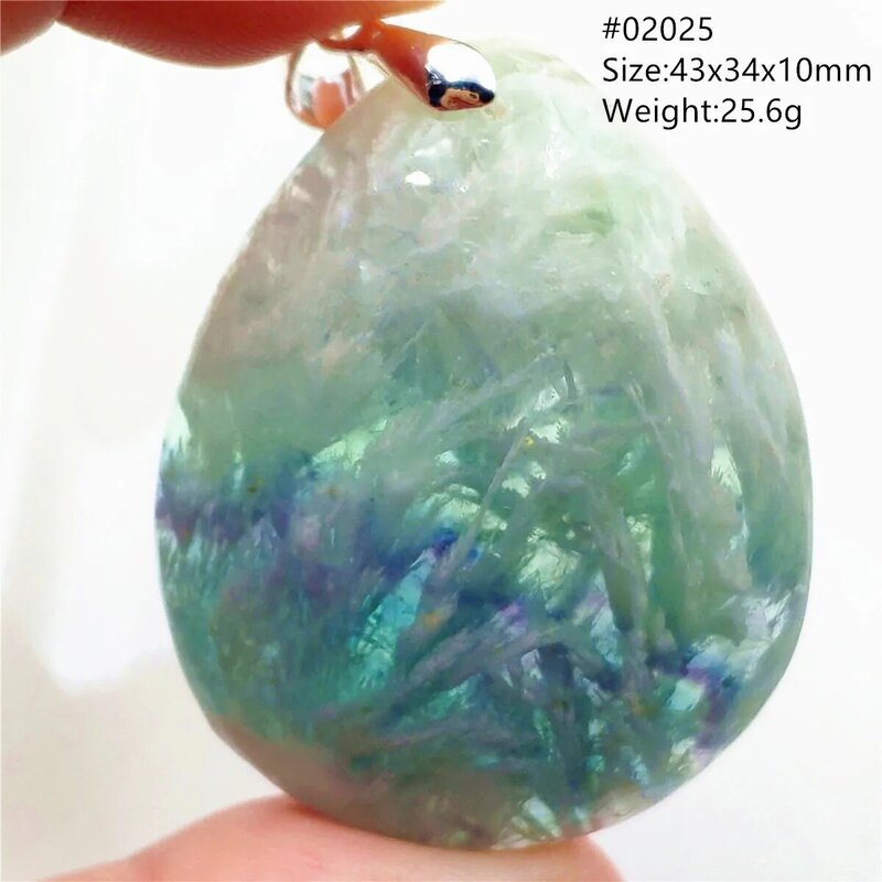 Oryginalne naturalne pióro fluoryt na kwarcu niebieski zielony wisiorek naszyjnik kobiety kropla wody kolorowe fluorytu biżuteria AAAAA