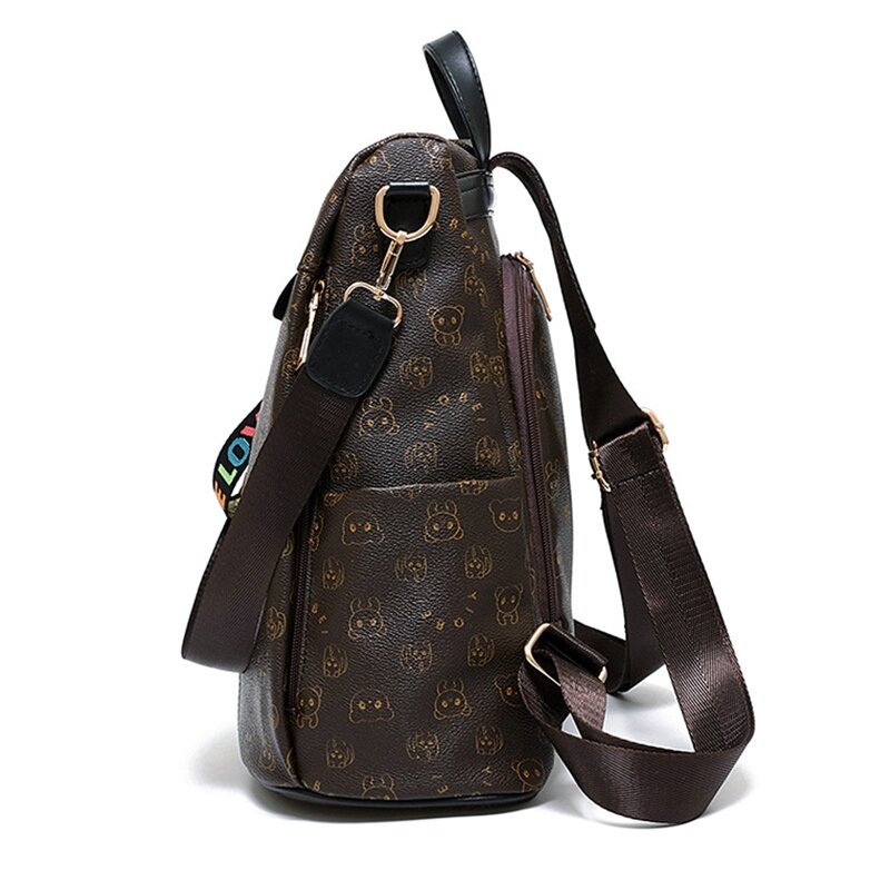 Women's backpack leather luxury shoulder bag Stylish Backpacks large capacity casual school bag ladies travel anti-theft bagpack