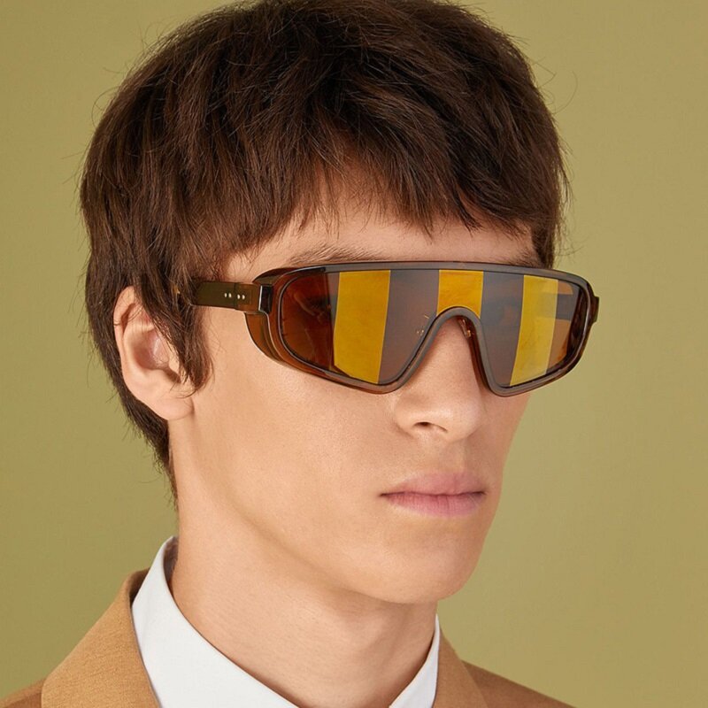 Gafas de sol a prueba de viento de gran tamaño para hombres y mujeres, gafas de sol con visera de escudo de moda, gafas de montura grande, gafas deportivas UV400