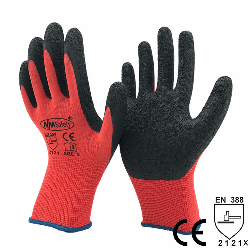 24 stück/12 Pairs Latex Grip Sicherheit Arbeits Handschuh Bau Garten industrie Polyester Handschuhe Für Männer oder Frau