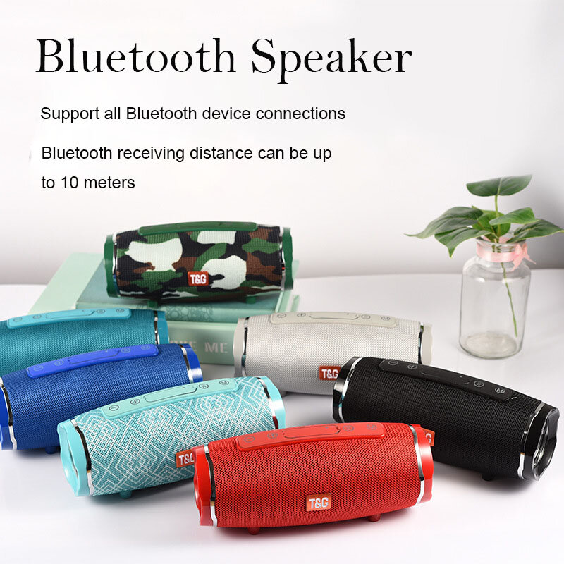 Bluetooth-Колонка TG145, оригинальная брендовая Портативная колонка с басами, Саундбар с FM-радио, микрофоном, USB, TF, AUX, сабвуфером, Bluetooth 5,0, 1200 мАч