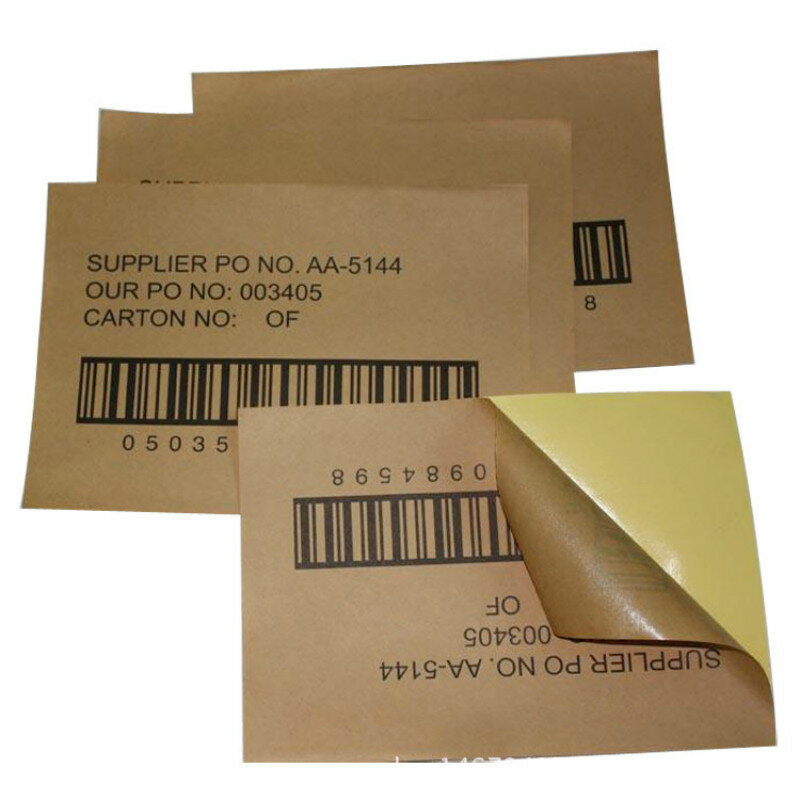 100 pz/borsa Adhesiuve Carta A4 Kraft Carta da Stampa Adesivo Stampabile Vinile Stampabile A Getto D'inchiostro Laser A4 Stampa Attaccare Etichette di Carta