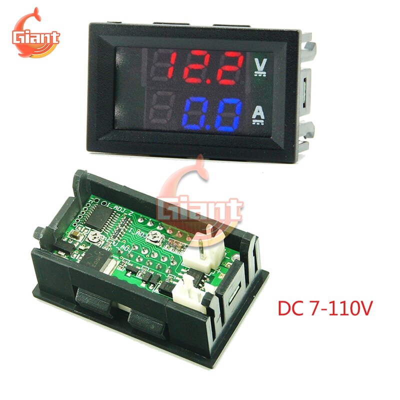 DC0-100V/7-110v 50a digital voltímetro amperímetro display led dc amp volt medidor de tensão atual tester volt detector com FL-2 shunt