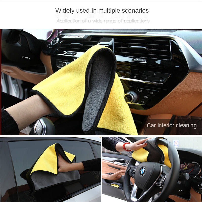 30*30cm double-sided thick towel home car coral fleece super absorbent towel hand towel
