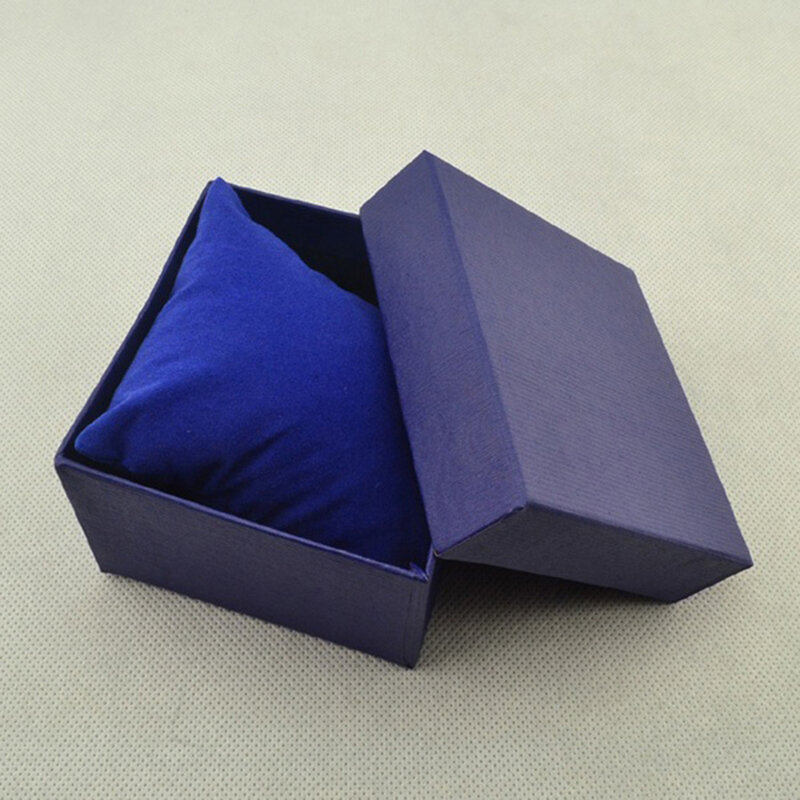 Caja de cartón cuadrada para almacenamiento de joyería, caja de regalo con almohadillas de almohada, 8,8 cm x 8,2 cm x 5,5 cm, reloj, brazalete, gran oferta, novedad