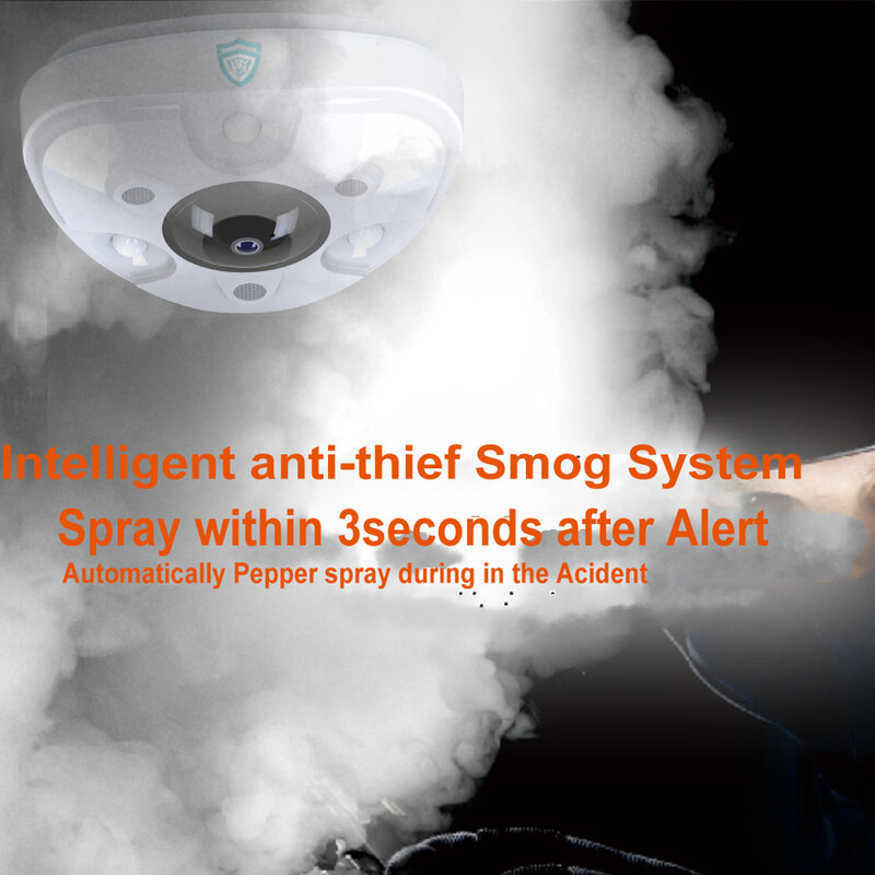 Перцовый дымовой картридж для интеллектуальной защиты от кражи, встроенная беспроводная камера, инфракрасный детектор, сирена, хост
