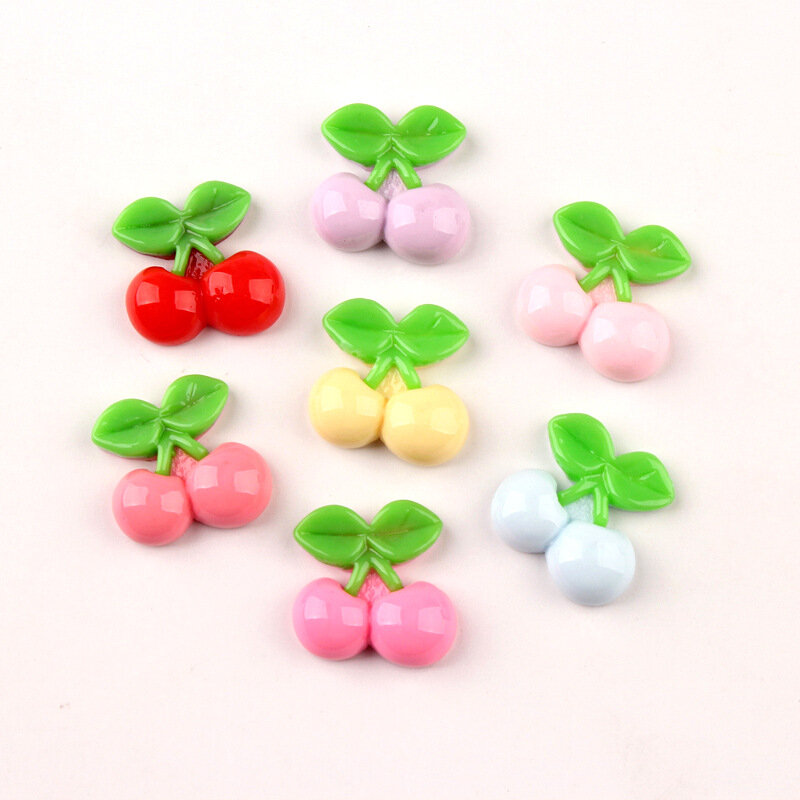 10pcs Kawaii Slime Filler Accessories Fruit Cherry Resin Miniature Food Toys Flatback Cabochon DIY Scrapbooking