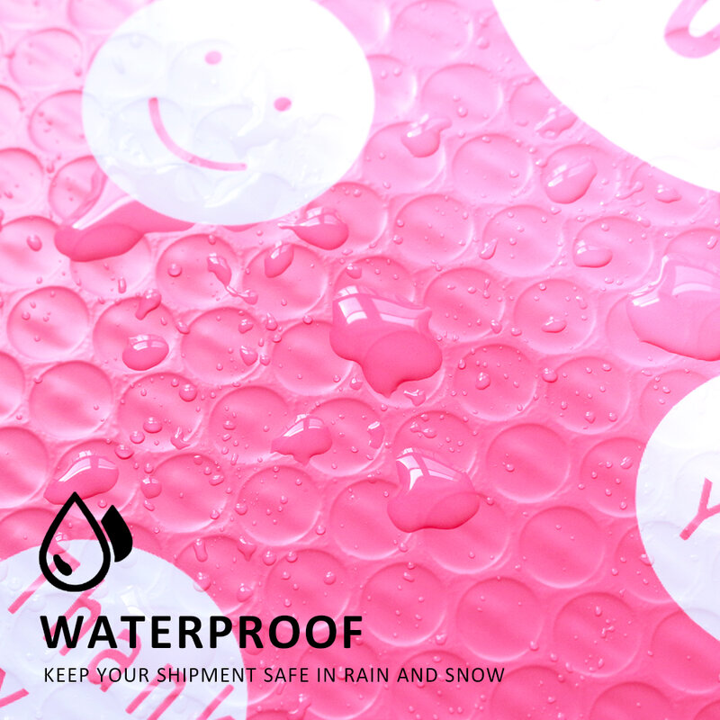 Bolsas de sobre acolchadas con estampado creativo, sobres de burbujas de polietileno, color rosa, a prueba de golpes, 10 unidades, 4x7/6x9 pulgadas