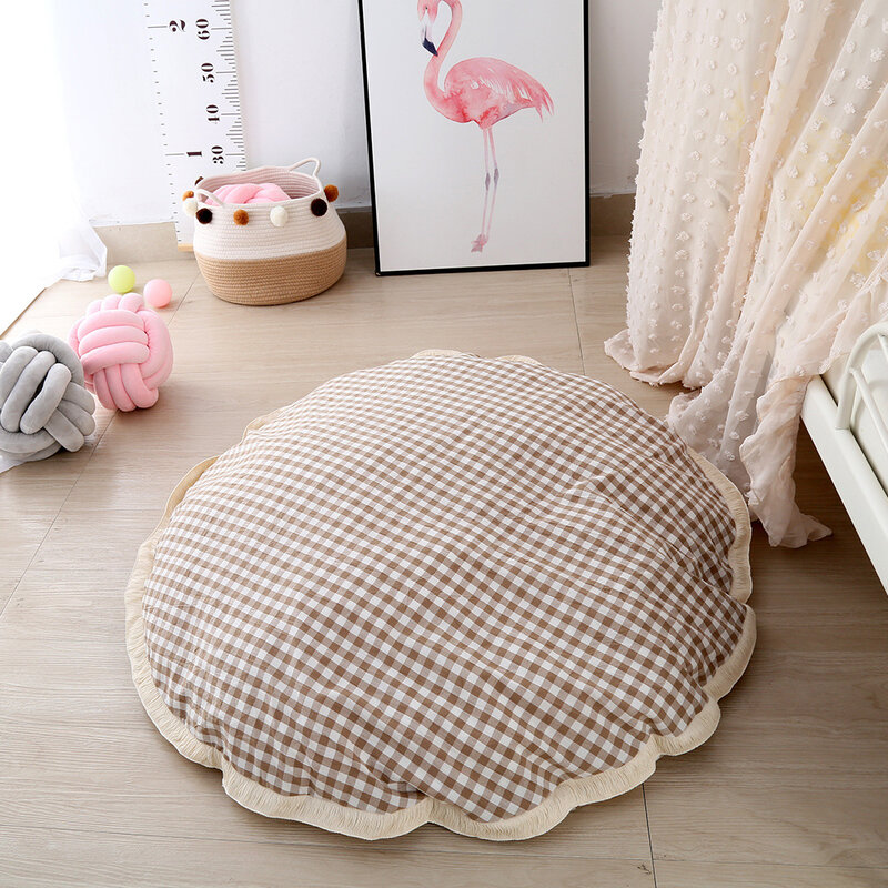 Ins children's round wool ball climbing pad simple  bedroom   room decorative 