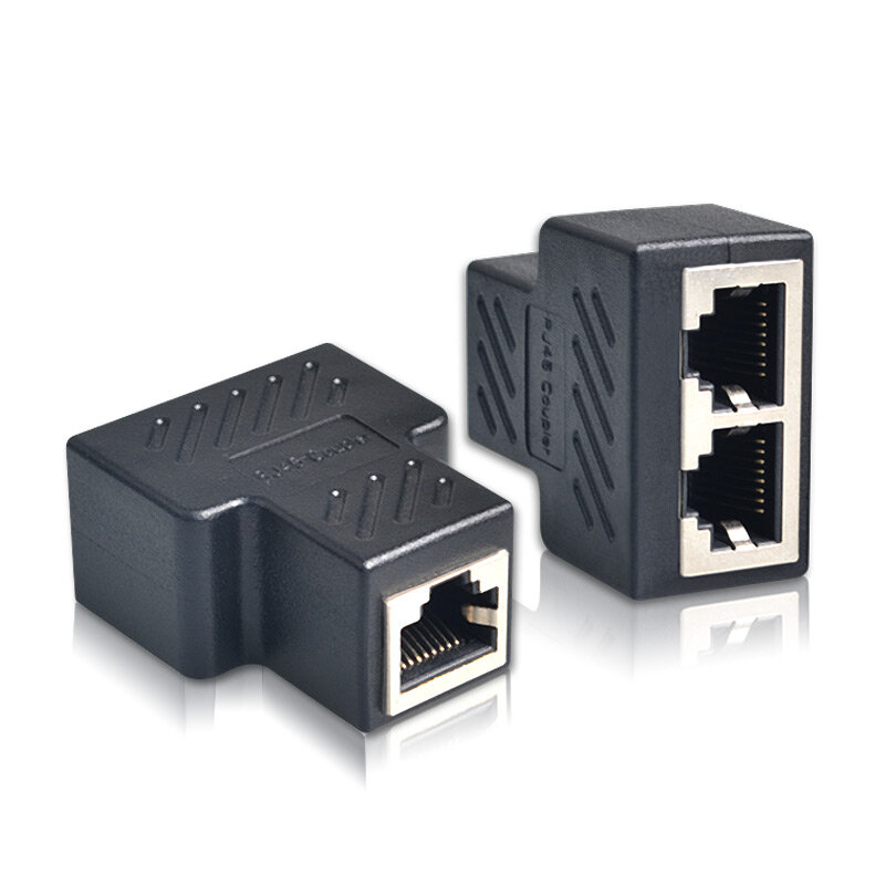 NEW 1 To 2 Ways LAN Ethernet Network Cable RJ45 Female Splitter Connector Adapter Splitter Extender Plug Adapter Connector