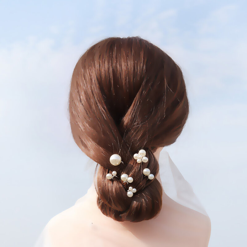 Molans Women U-shaped Pin Metal Barrette Clip Hairpins Simulated Pearl Bridal Tiara Hair Accessories Wedding Hairstyle Tools