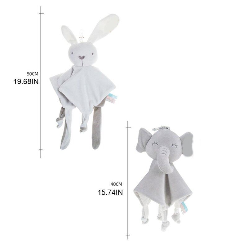 Comfortable Soft Toys Baby Appease Towel Rattle Infant Soothing Handkerchief Blanket Plush Toy for Crib Travel Activity G99C