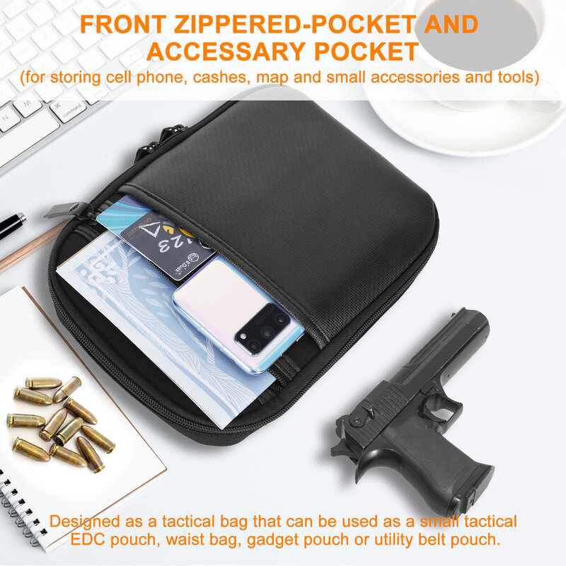 Étui caché de protection pour pistolet tactique avec poche,sac à la taille, pochette, banane avec boucle de ceinture,