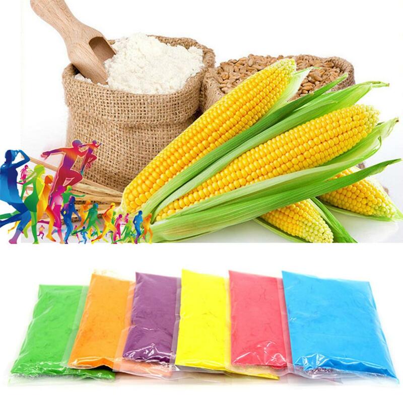 Polvo de lanzamiento de carrera de 100 g Suministros de festival Polvo de color en aerosol embotellado Almidón de maíz de color arcoíris de maíz.