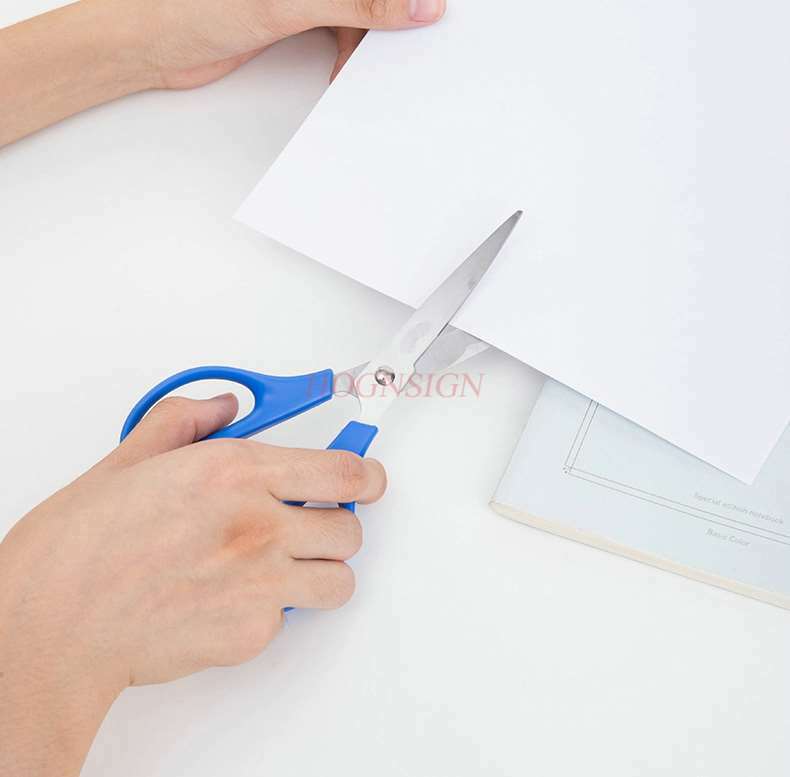 Gunting Mahasiswa Kertas Manual-Cutting Knife Portable Alat Kantor Stainless Steel Seni Tidak Menunjuk Kepala Bulat Rumah Yang Aman