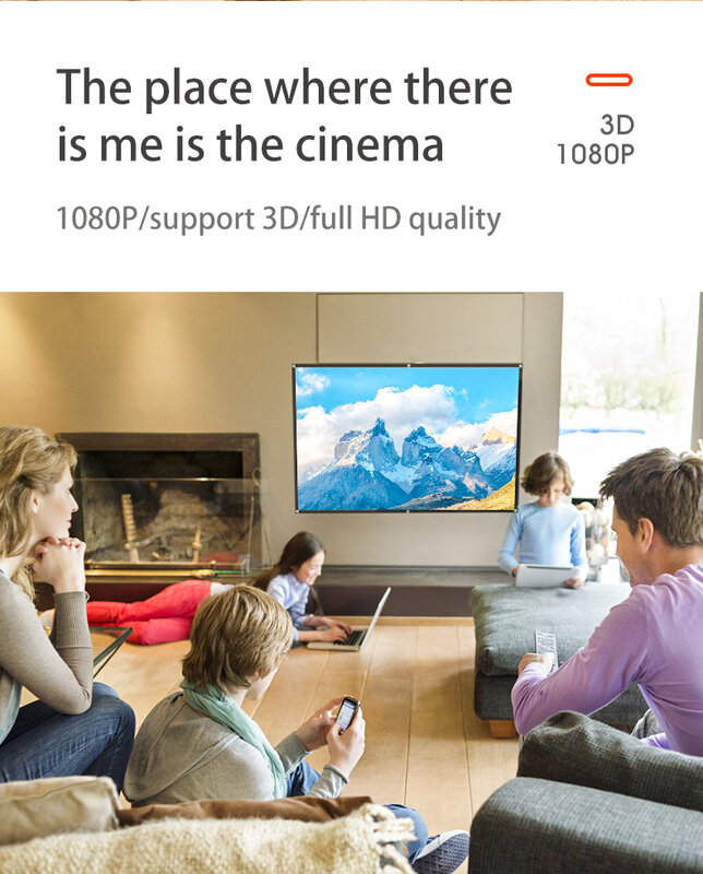 MIXITO rasio 16:9 layar proyeksi lipat portabel, kepadatan tinggi 1080P 3d 4K HD Film 60 72 84 92 100 120 150 inci