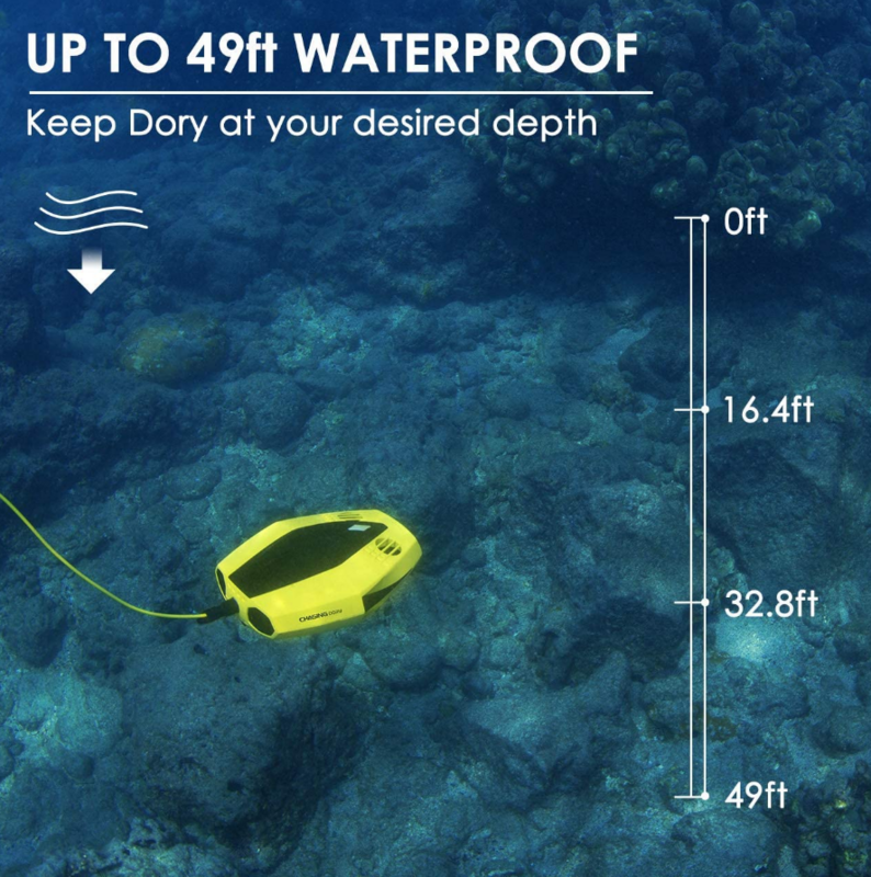 Perseguindo Dory Waterproof Underwater Drone, Camera Fish Finder, Pesca e Mergulho, Robô Rov, GPS, 15m